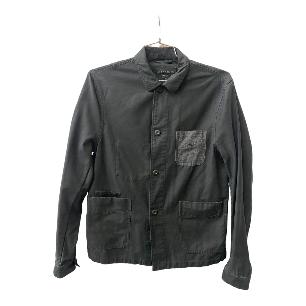 All Saints Mens Casual Chore Jacket.  Sz: M / Black.
